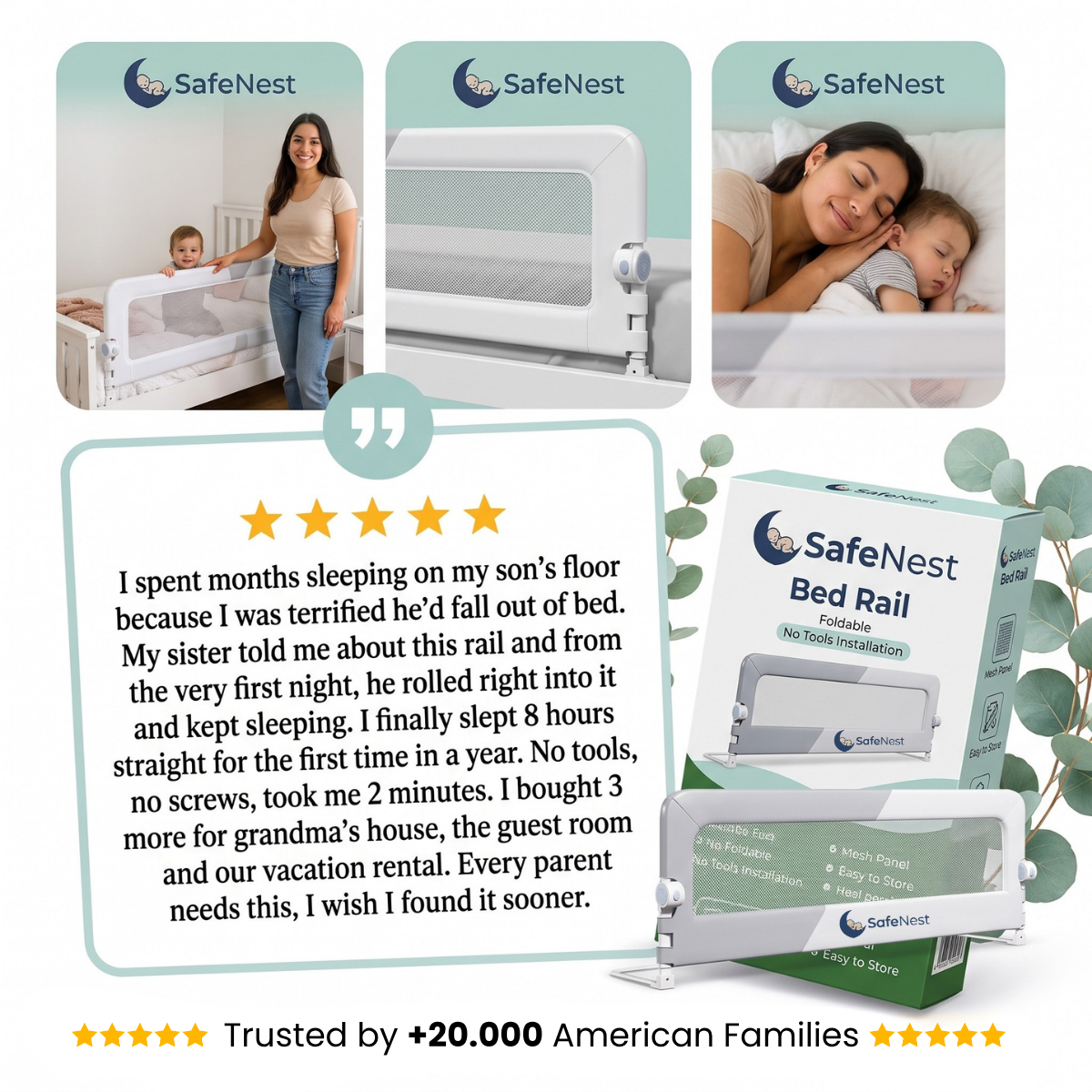 SleepGuard™ — Foldable Bed Safety Rail