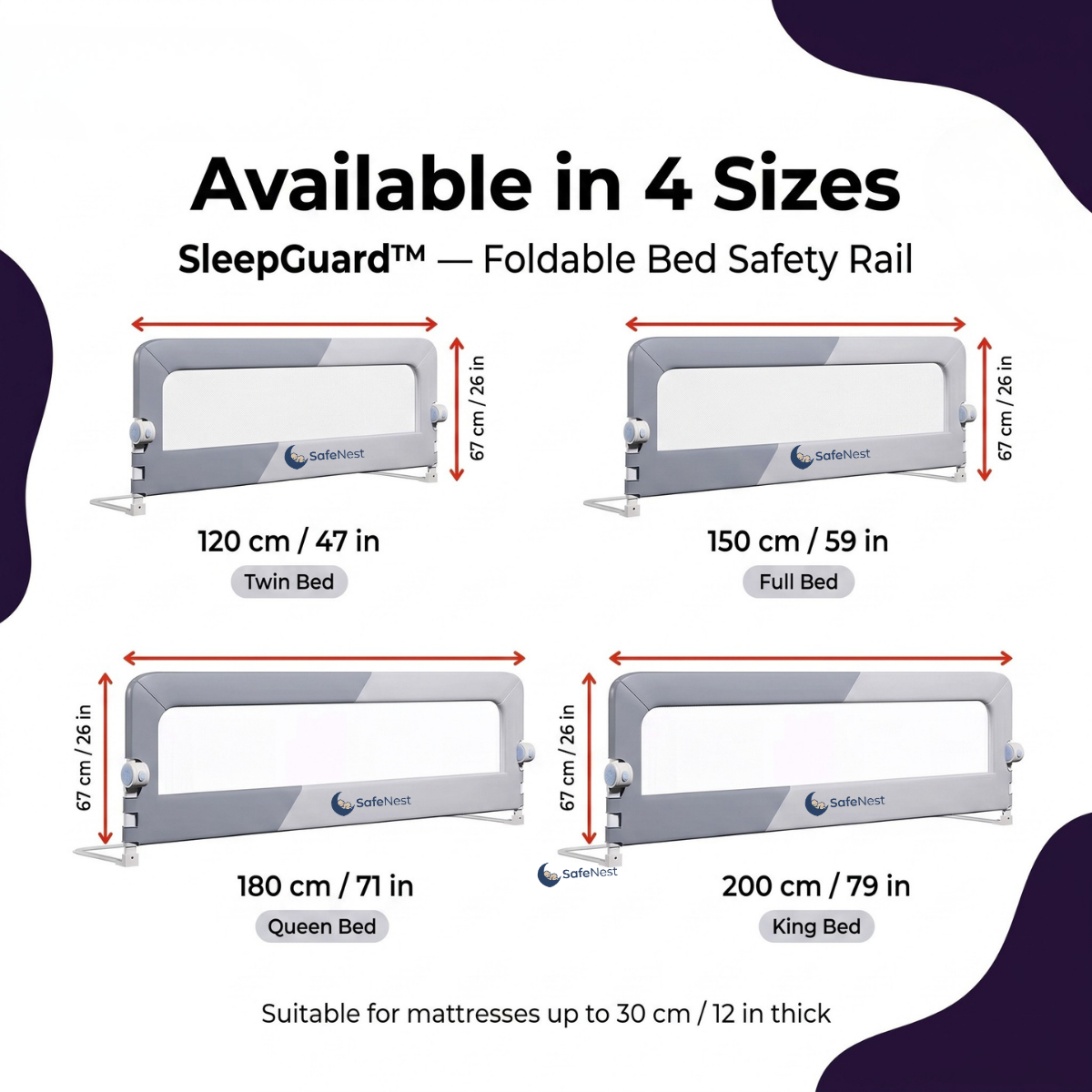 SleepGuard™ — Foldable Bed Safety Rail